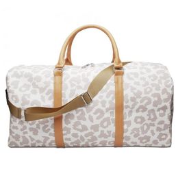 Duffel Bags White Leopard Cheetah Duffle Travel Bag Large Capacity Designer Weekender Tote With Shoulder Strap For Women