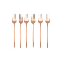 6Pcs Matte Rose Gold Dinner Fork Dinnerware Stainless Steel Cutlery Silverware Flatware Tableware Kitchen Table Supplies Gift