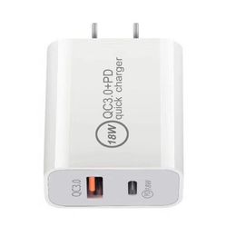 Quick Charge 3.0 QC 20W 18W PD Wall Chargers QC3.0 USB C US EU Plug Fast Charging Phone Charger For Samsung Xiaomi i13 12 11 Xsmax Travel Adapter