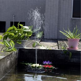 Solar Fountain With Led Light Power Storage Function Floating Water For Garden Yard Pool Decorations