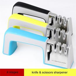 XITUO Kitchen Knife Sharpener 4 Stages 4 in 1 Diamond Coated& Fine Ceramic Rod Shears and Scissors Sharpening System Tools 210615