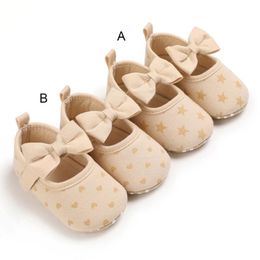 First Walkers Fashion Sweet Bow Baby Girls Love Casual Soft Soled Toddler Frist Walking Shoes