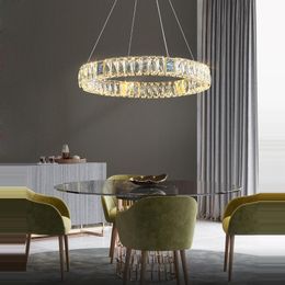 Chandeliers LED Postmodern Golden Silver Colorized Crystal Designer Chandelier Lighting Suspension Luminaire Lampen For Dinning Room