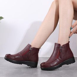 Boots Female Winter 2021 Shoes For Woman Comfortable Ladies Chunky Fashion Rome Women's Casual Botas Mujer