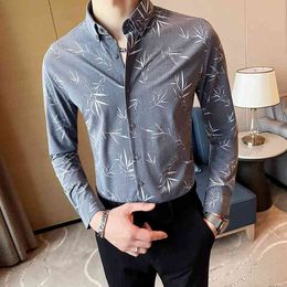 Mens Shirts Long Sleeve Camisa Masculina Spring Slim Fit Casual Business Shirt Formal Dress Blouse Streetwear clothes 5XL 210527