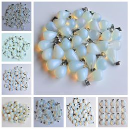 Natural Stone hexagonal prism water drop Cross heart opal Healing Pendants Charms DIY necklace Jewelry Accessories Making