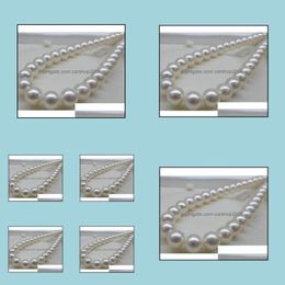 Beaded Necklaces & Pendants Jewellery 11-12Mm Perfect Round South Sea Genuine White Pearl Necklace 14K Gold Clasp Drop Delivery 2021 Qeqnt