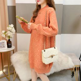 Mid-length Sweater Women Spring And Autumn Loose Korean Version Of The Outer Wear Was Thin Inner Base Knit Top 210427