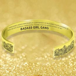 Bangle 2022 Fashion 10mm Stainless Steel Bracelet Girl Gang Women's Jewellery Gold Silver Custom Love