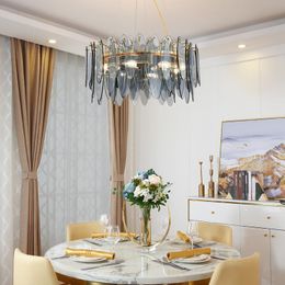 Pendant Lamps American Minimalist Light Luxury Living Room Glass Chandelier Post Modern Bedroom Art Designer Model