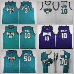 Vintage Basketball Michael Mike Bibby Jersey 10 Retro Shareef Abdur Rahim 3 Bryant Reeves 50 Old Vancouver Green Turquoise PRO Black Purple White