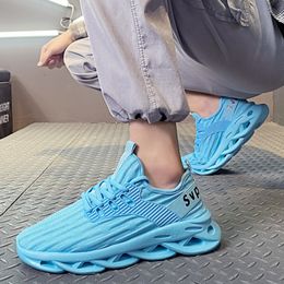 Wholesale 2023 High Quality Running Shoes Men Women Sport Super Light Breathable Triple White Blue Outdoor Sneakers EUR 39-44 WY02-H917