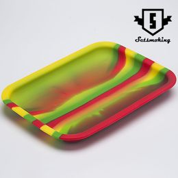 Smoking Accessories Rolling Tray Size 20cm*15cm*2cm Tobacco Silicone tray Plate Herb Handroller for smoking pipes SRS492