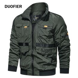 Men Jackets Zipper Bomber Green Coat Male Windbreaker Outdoor Military Fashion Clothing Autumn Tops 211028