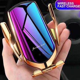 Qi Automatic Clamping 10W Wireless Charger Car Phone Holder Smart Infrared Sensor Air Vent Mount Mobile Phone Stand Hold241b
