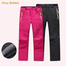 Brand Autumn Winter Children Warm girls leggings Trousers Kids Boys 10 12 years windproof waterproof Sport Pants sweatpants 211103