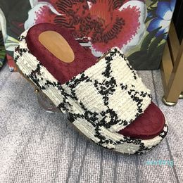 2022 women's high sandals brand handbag 2021 spring and summer fashion designer customized slide luxury leisure waterproof thick 65656
