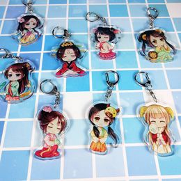 12 Chinese Zodiac Keychain Woman Cartoon Acrylic Aquarius Key Ring Cute Key Holder Pendant Virgo Key Chains Man Jewellery Brelok