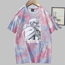 Berserk Uniex Anime T-shirt Fashion Short Sleeve Casual Tie Dye Y0809