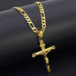 Collane di design classiche moda Nuova collana a ciondolo a ciondolo a croce oro in oro 18K 55*35 mm Figaro Chain Gioielli regalo per uomini e donne