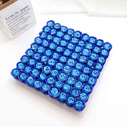Gifts for women 81pcs 3.5cm Rose Soap Flower Heads 3 Layers Immortal Eternal Flowers Gift Box DIY Handmade Wedding Bouquet Valentine's Day Gifts