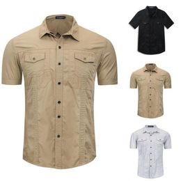 Men's T-Shirts Mens Army Military Style T-Shirt Short Sleeve Casual Shirt Summer Blouse Tops