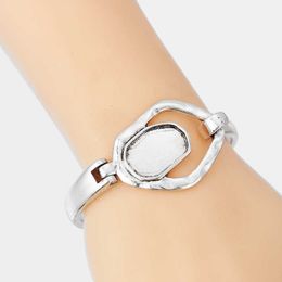 1pcs Tibetan Silver Coil Spring Hook Cuff Bracelet Bangle Q0717