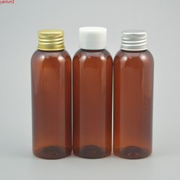 60pc/lot 100ml Brown Plastic Makeup Water Bottle, Screw Cap Empty Toner Container, Refillable Lotion Bottle ,Aluminum Topgood qty