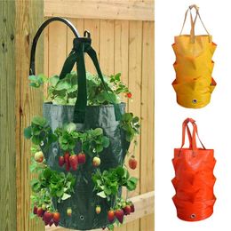 Gallon Multi-Mouth Strawberry Planter Bags PE Plant Grow Vegetable Planting Pot Breathable Flower Pouch Container Planters & Pots
