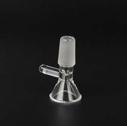 14mm 18mm Male Joint With Handle Glass Tobacco Bowl Herb Dry Bowl Slide For Glass Bong And Pipes Bongs Funnel Rig Smoking Tools