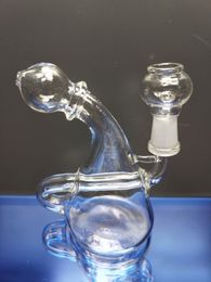 New Arrival Clear Triangle Pot Bongs With Recycler Dab Rig Cheap Smoking Pipe 10mm Joint Glass Bong cheechshop