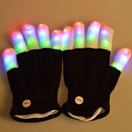 Outdoor Games 7 Modes Colours Changing Flashinges Led Gloves For concert Party Halloween Christma Fingers Flashing Glowing Finger Light glowing Glove