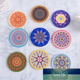 Creative Mandala Pattern Ceramic Coaster Modern Floral Cork Cup Bowl Placemat Insulation Pads Home Accessories Tea Coaster Factory price expert design Quality