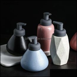 Bathroom Aessories Bath Home & Gardeth Aessory Set 1Pc Ceramic Aron Color Press Bubble Emsion Shampoo Cosmetic Squeeze Container Soap Dispen