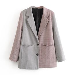 Stylish Patchwork Tassel Suit Blazer Women Long Sleeve Pockets Office Wear Blazers Coat Female Outerwear Chic Streetwear 210430
