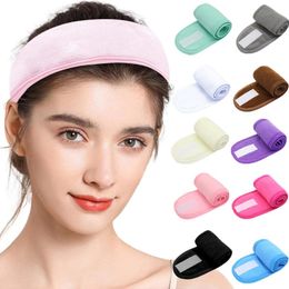 Adjustable Wide Hairband Yoga Spa Bath Shower Makeup Wash Face Cosmetic Headband For Women Ladies Make Up Accessories 10 Colours