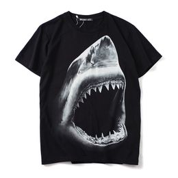 Summer Fashion Men's T-Shirt Shark Portrait Printed Round Neck High Quality Couple Loose Comfortable Sweat Absorbent Breathable Short Sleeve #GC0020