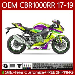 Fairings Green purple Kit For HONDA CBR1000 CBR 1000 RR CC 2017-2019 Bodywork 75No.116 CBR 1000RR 1000CC 2017 2018 2019 CBR1000CC CBR1000RR 17 18 19 Injection OEM Body