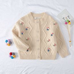 Baby Girls Knitted Sweater Autumn New Children's Cardigan Knitwear Cotton Clothes Baby Kids Outwear Jacket Sweater Tops Y1024