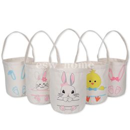 Party Supplies Easter Burlap Bunny Ears Bags Basket Canvas Bunny Buckets