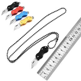 mini knife necklace Canada - Steel Multifunctional Stainless Peanut Mini Necklace Small Folding Portable Self Defense Knife 8G5P
