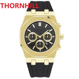 Luxury sports wristwatch Fashion mens watches nice Valentine Gift Quartz Movement Male Time Clock Watch with Rubber silicone belt