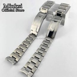 20mm 316L solid stainless steel watch band folding buckle mens strap