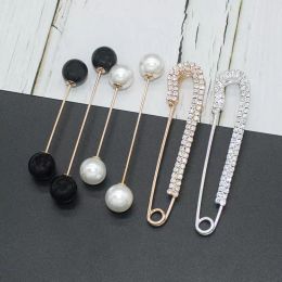 Pins, Brooches Safety Beads Pins Vintage Fashion Simulated Pearl Brooch Pin Jewellery Ornaments For Scarf Coat Garment Bag Decoration