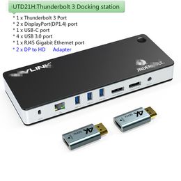 3 USB C Docking Station 8K DisplayPort Dual 4K@60Hz With PD 3.0/C Gigabit Ethernet