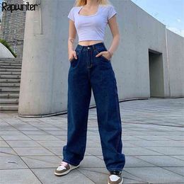 Casual Loose Vintage Wide Leg Jeans Straight Baggy Streetwear Full-length High Waist Harajuku Demin Pants 210510