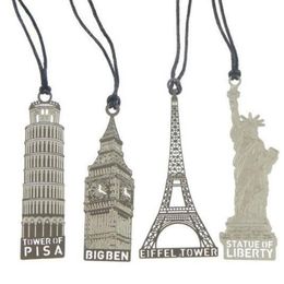 Bookmark 8pcs/lot Cute Paris Eiffel Tower London Silver Metel Papelaria Boekenlegger Books Bookmarks School Supplies 01409