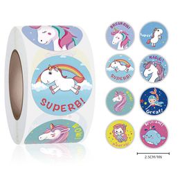 Unicorn Sticker 1 Inch Reward Cute Animals Stickers for Kids Classic Toy Decoration School Teacher Supplies Encouragement 0367