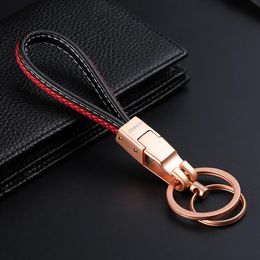 Keychains Jobon High-Grade Car Key Chain Women Men Custom Lettering Leather Ring Holder Bag Pendant Jewellery Gifts For