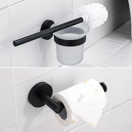 steel bath Australia - Bath Accessory Set Bathroom Accessories Stainless Steel Toilet Paper Holder Brush